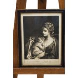 J Smith after Reynolds, Maria, Countess of Waldegrave and her daughter, mezzotint, 31cm x 25cm.