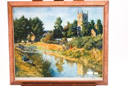 A Stanhope Forbes, On the River Bank, coloured print, signed in pencil, 49cm x 59cm.