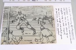 Edward J P Stalker, American Football, pen and ink, signed and dated 1909 lower left.