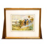 Walter Duncan, Gipsies in the New Forest, watercolour, signed lower right 18cm x 26cm.
