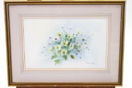 Leslie Jeffries, Daisies, watercolour, signed and dated lower right, 25.5cm x 40.
