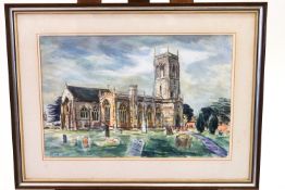 Peter Coath (?), Mark Church, watercolour, signed bottom right and left, 37cm x 55cm.