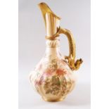 A Royal Worcester jug with dragon handle, printed factory marks in puce, numbered 1403,