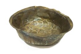 A large brass bowl, possible French,