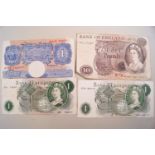 A collection of old English bank notes,