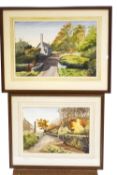 John Assinder, Cottage in the Doome Valley, watercolour and another by the same artist, watercolour