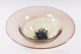 An art glass bowl with flared rim, the base signed Daum 'Nancey France',