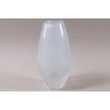 A Mona Schildt glass vase, of ovoid form, etched signature,