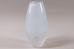 A Mona Schildt glass vase, of ovoid form, etched signature,