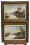 H Hanby, early 20th century, Valley Llugwy, Wales, oil on canvas, a pair,