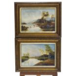 H Hanby, early 20th century, Valley Llugwy, Wales, oil on canvas, a pair,