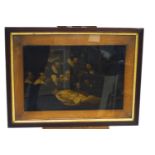 After Rembrandt, The anatomy lesson of Dr Tulp, oleograph, in oak frame,