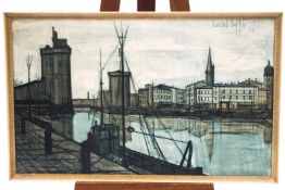 Bernard Buffet, 1953, black and white Industry, print, framed,