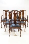 A set of six mahogany dining chairs,