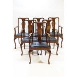 A set of six mahogany dining chairs,