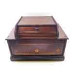 An early Victorian "seraphonic" music box with four songs, in gilt painted mahogany case,