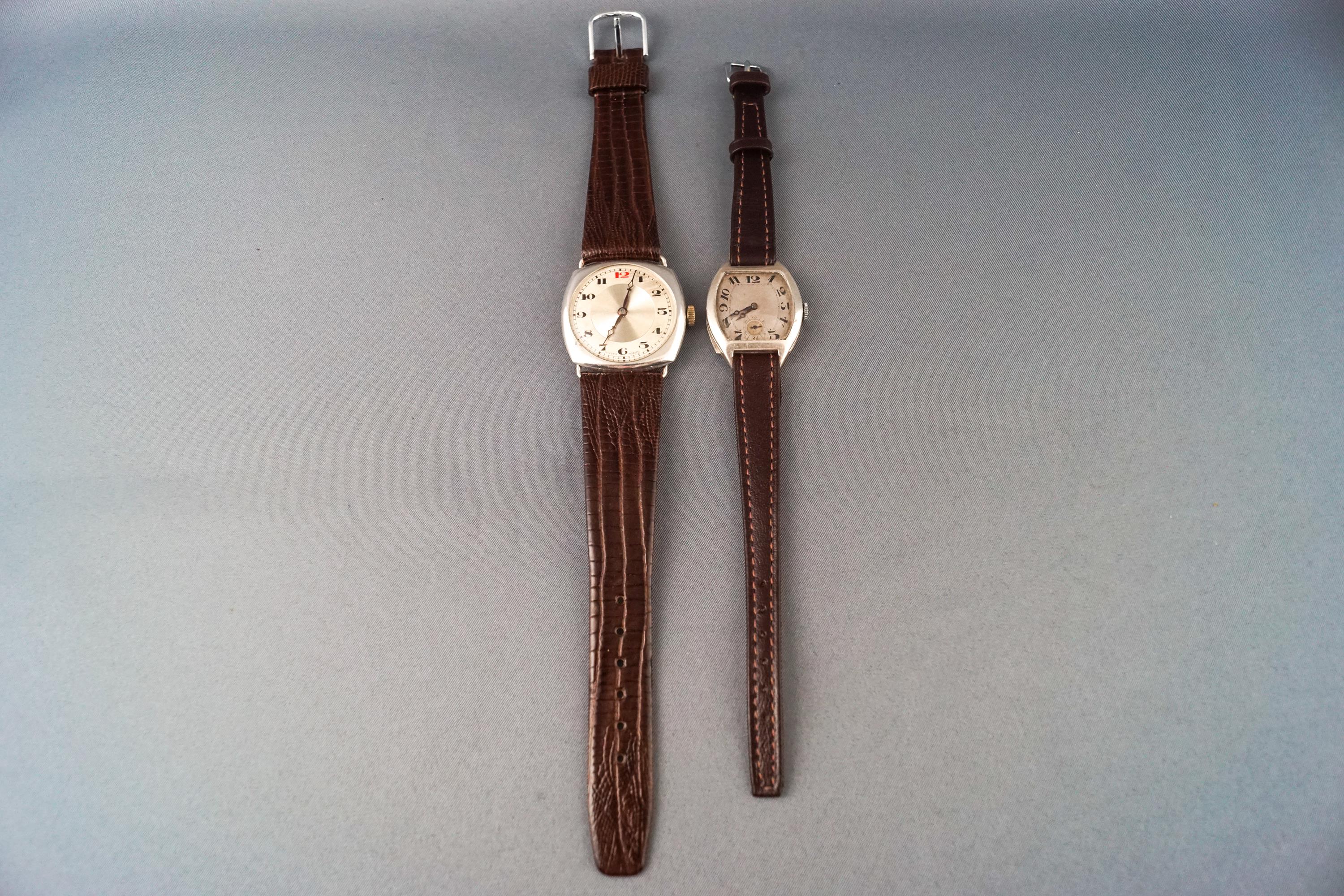 A selection of two wristwatches having manual wind movements and sterling silver cases. - Image 2 of 3