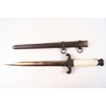 A WWII Luftwaffe Officer's dagger, in scabbard, 39cm long,