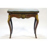 A 19th century boulle premier parti swivel top card table,