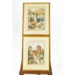 Herbert George (early 20th Century) Near Lake Como, watercolour, a pair, signed lower left,