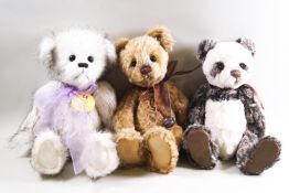 Three Charlie bears, 'Dick', 29cm high, 'Molly', 33cm high and 'Little D', 31cm high,