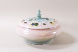 A Walter Slater designed Shelley bowl and cover with lustre glaze,
