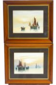 Vernon Hardy, Fishing in calm Seas, watercolours, signed lower right,