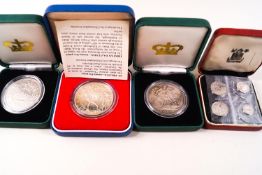 A 1956 Maundy set and three Crowns 1902,