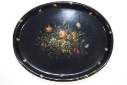 A 19th century Jennens and Bettridge style oval tea tray,