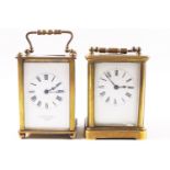 A brass cased non-strike carriage clock,
