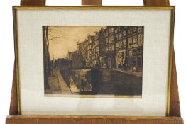 Willem Witsen (Dutch), 1860-1923, 'Canal Beidge - Amsterdam', etching,