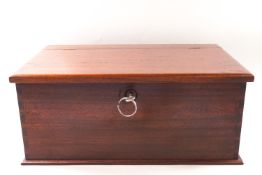 A mahogany military style paint box and two others