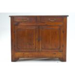 A Victorian mahogany display cabinet on a cupboard base with two short drawers and two cupboard