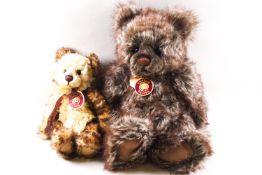 Two Charlie bears, 'Kiya', 44cm high, and 'Evie', 30cm high,