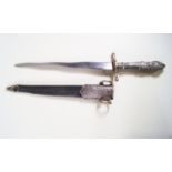 A gentleman's mounted white metal dagger