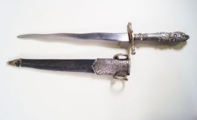 A gentleman's mounted white metal dagger