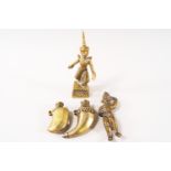 A Burmese brass figure, 12cm high,