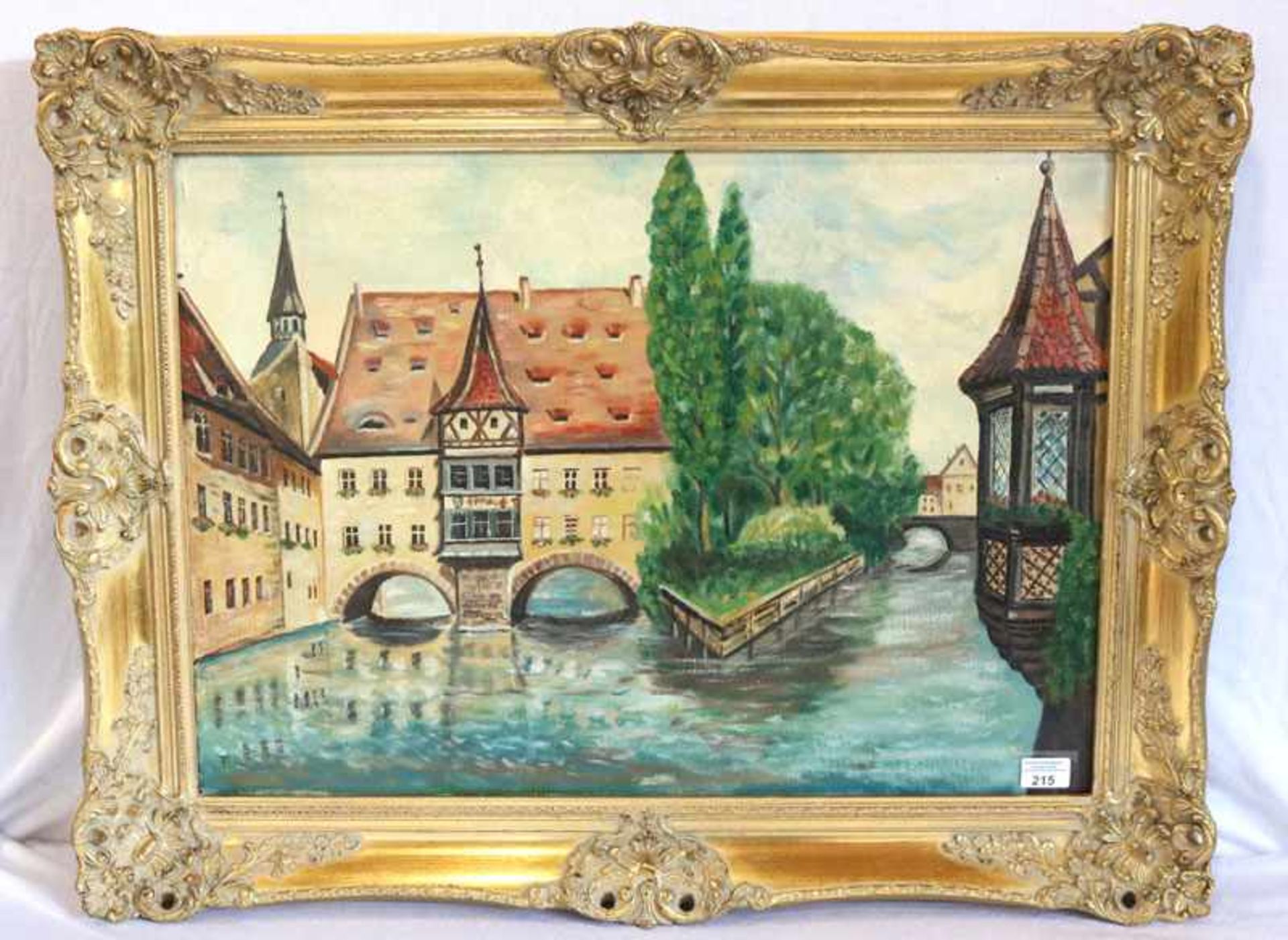 Gemälde ÖL/LW 'Nürnberg', gerahmt, incl. Rahmen 66 cm x 86 cm