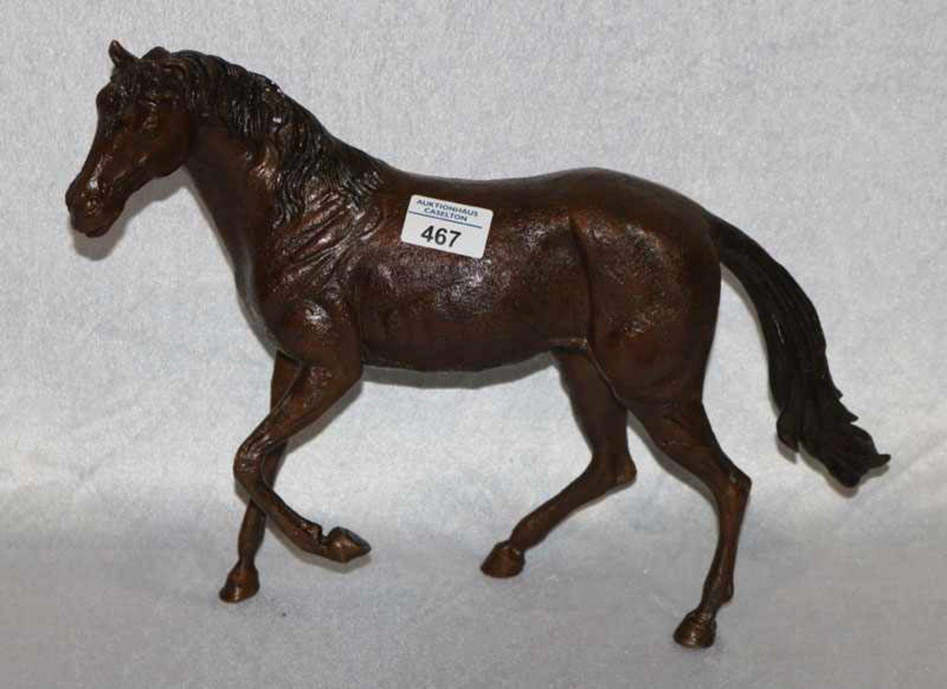 Bronze Tierskulptur 'Pferd', H 29 cm, L 40 cm, B 12 cm