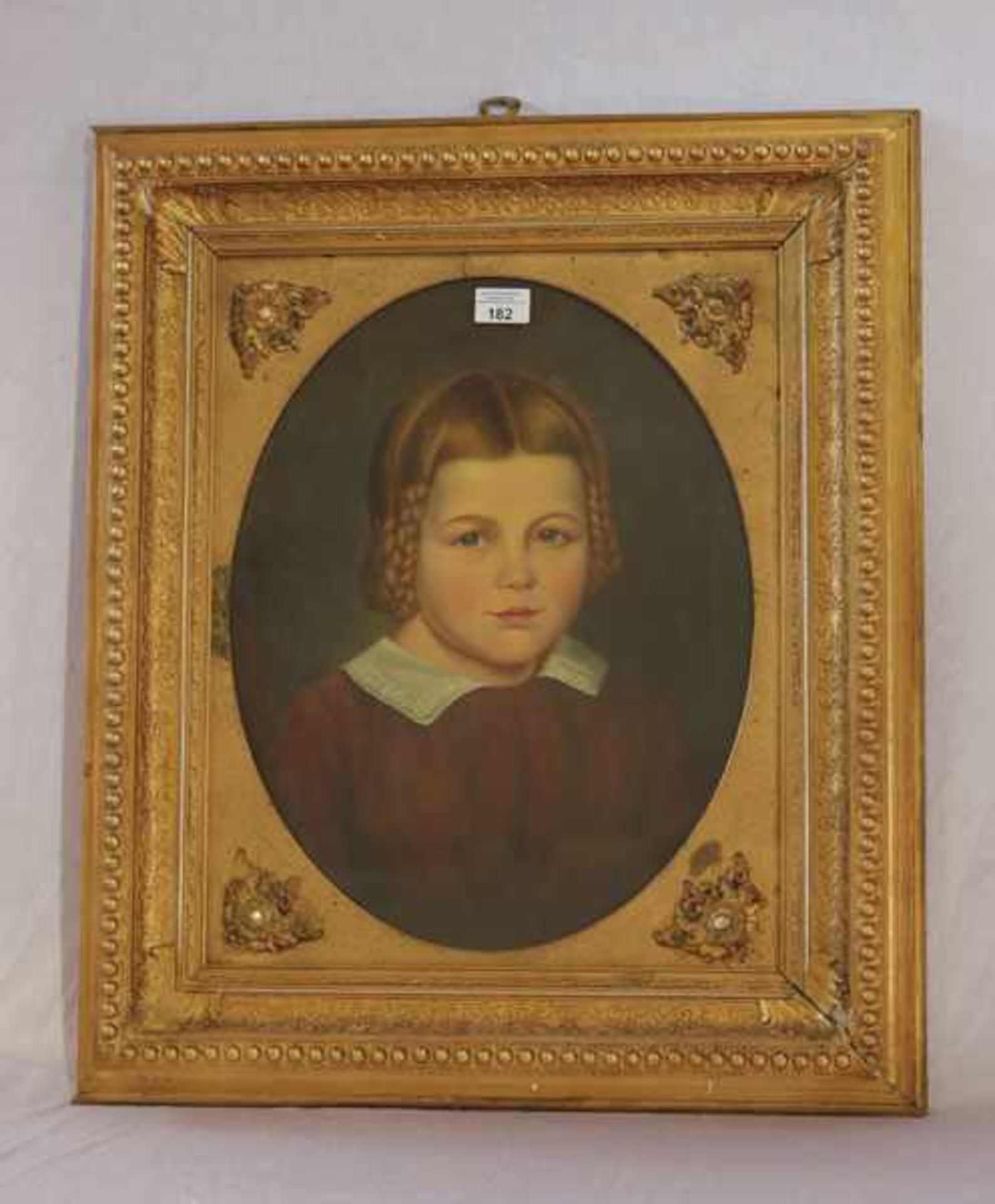 Gemälde ÖL/LW 'Mädchenbildnis', signiert O. (Oscar) Krötzsch, datiert 1890, unter Glas gerahmt,