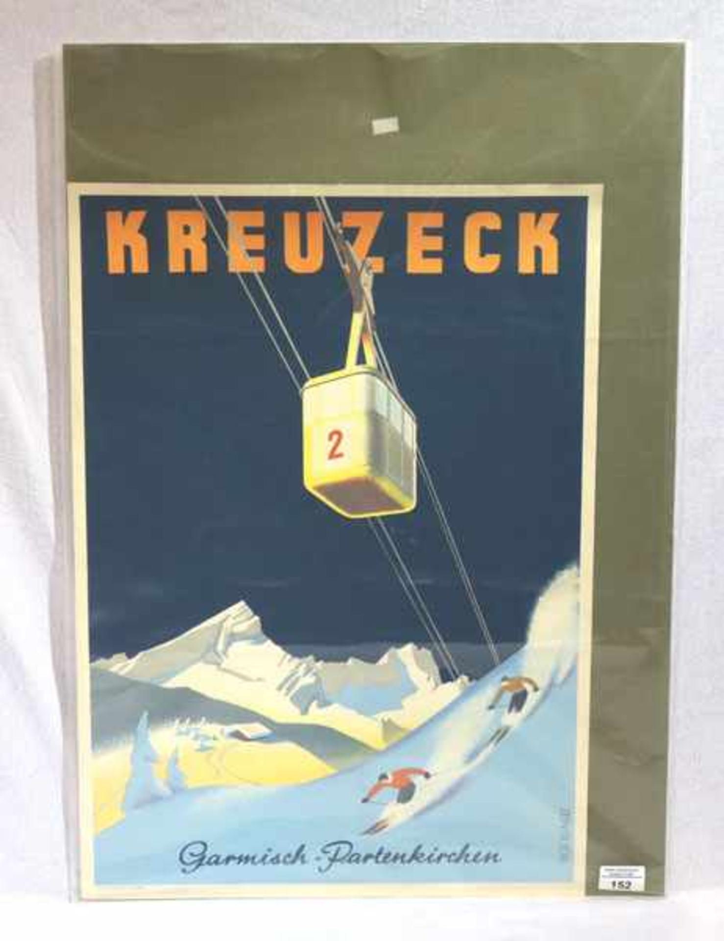 Plakat A2, 'Kreuzeck, Garmisch-Partenkirchen', ca. 1935/40, von Prof. Plenk