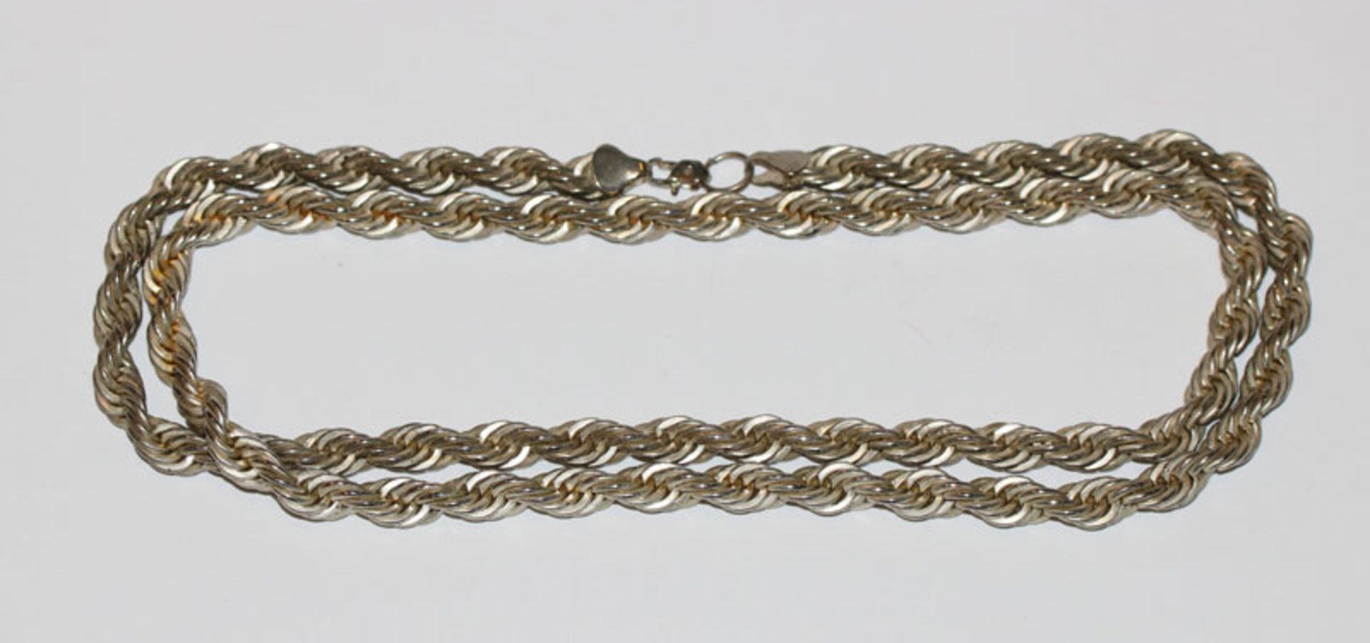 Silber Kette in gedrehter Form, 81 gr., L 74 cm