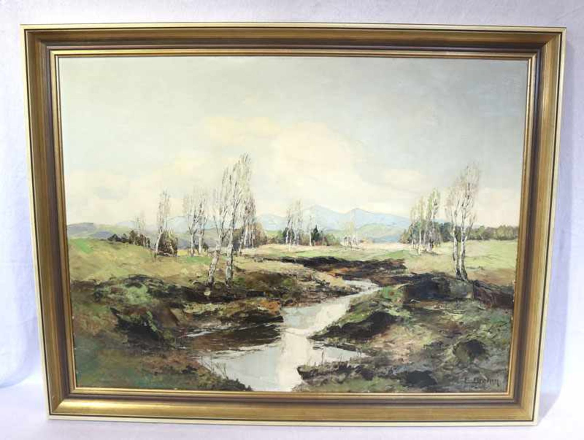 Gemälde ÖL/LW 'Murnauer Moor', signiert E. Brehm, München, * um 1930, in München tätiger