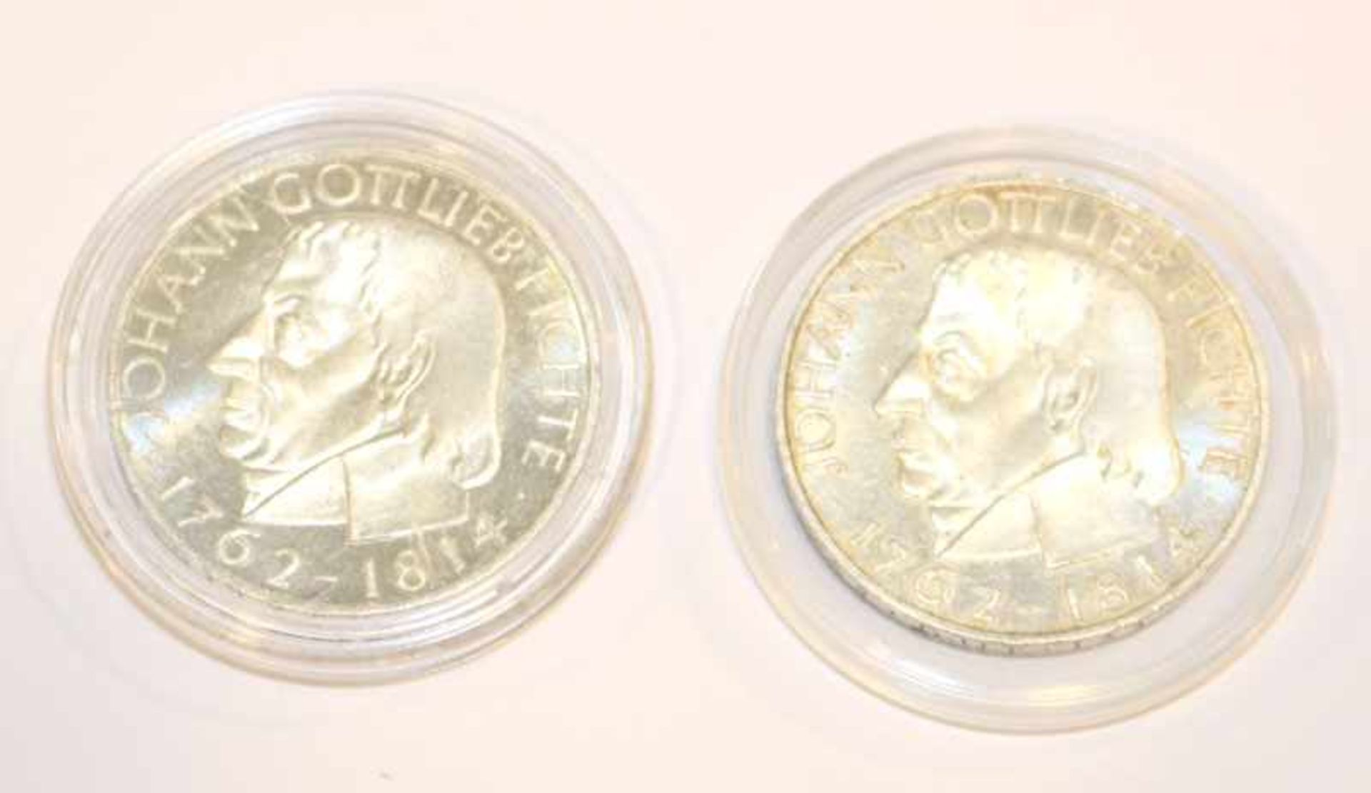2 Silbermünzen 5 Mark Bundesrepublik Deutschland, Fichte 1964