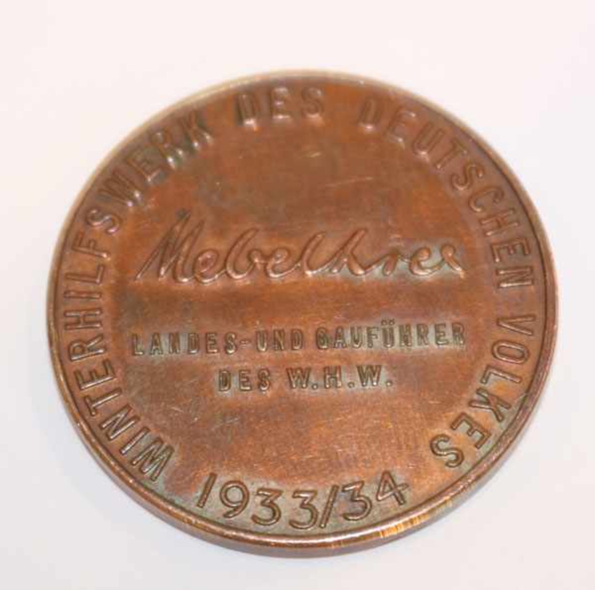 Medaille Winterhilfswerk, Hitlers Dank 1933/34