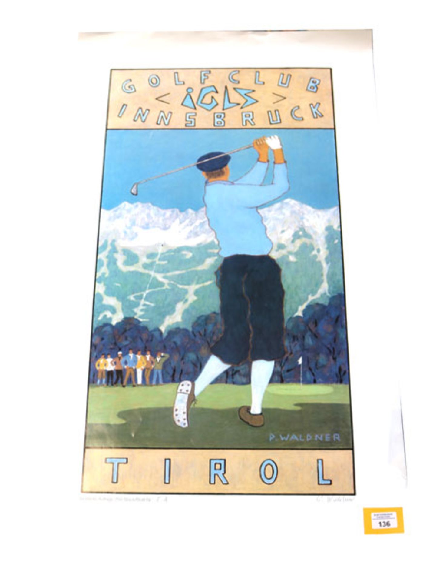 Plakat 'Golfclub Igls Innsbruck', limitierte Auflage 250, E. A., von Peter Waldner signiert, 59