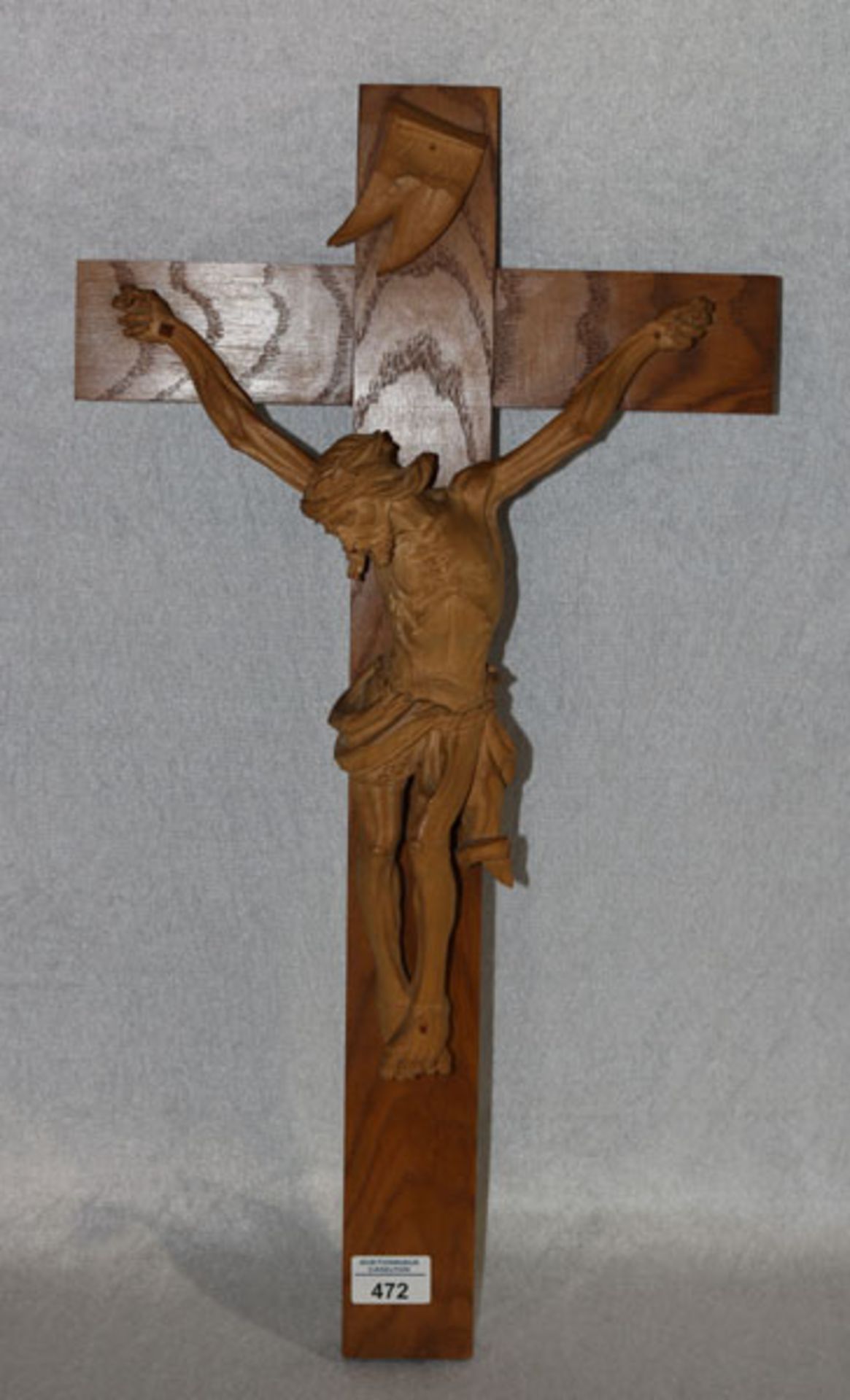 Holzkreuz mit Korpus Christi, L 62 cm, B 33 cm