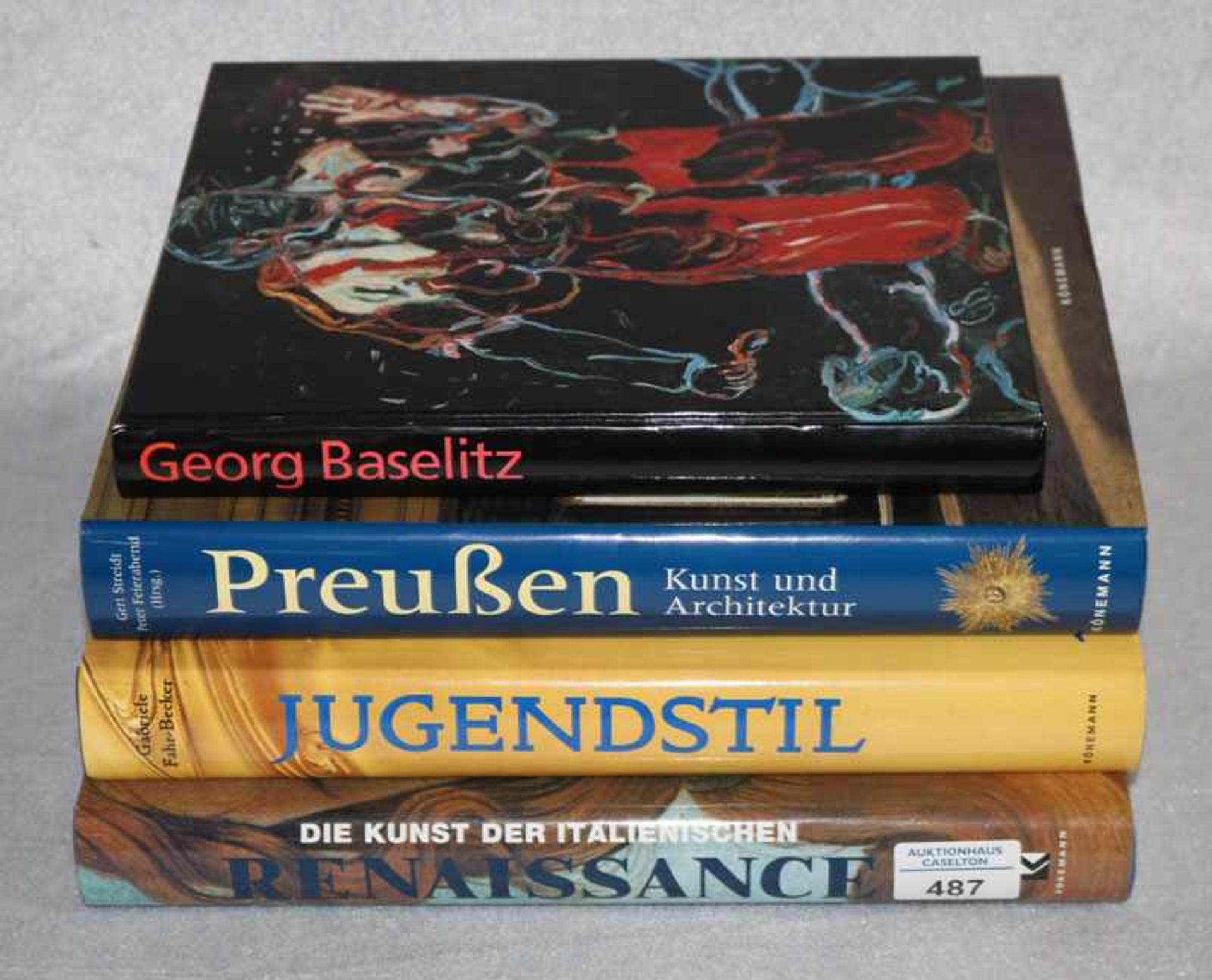 4 Kunstbücher: Jugendstil, Italienische Renaissance, Georg Baselitz und Preußen Kunst und