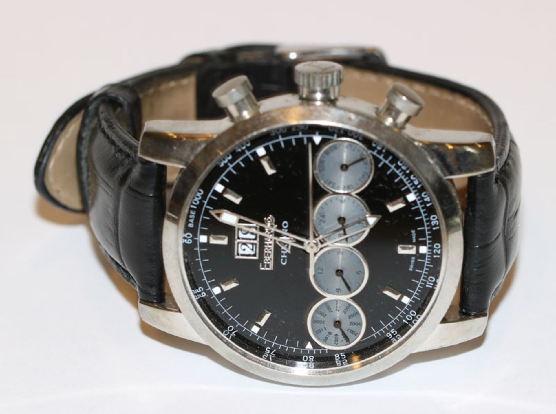 Eberhard Herren-Armbanduhr, Automatic mit Kalender, Glas muß befestigt werden, wohl gute Kopie ?, an