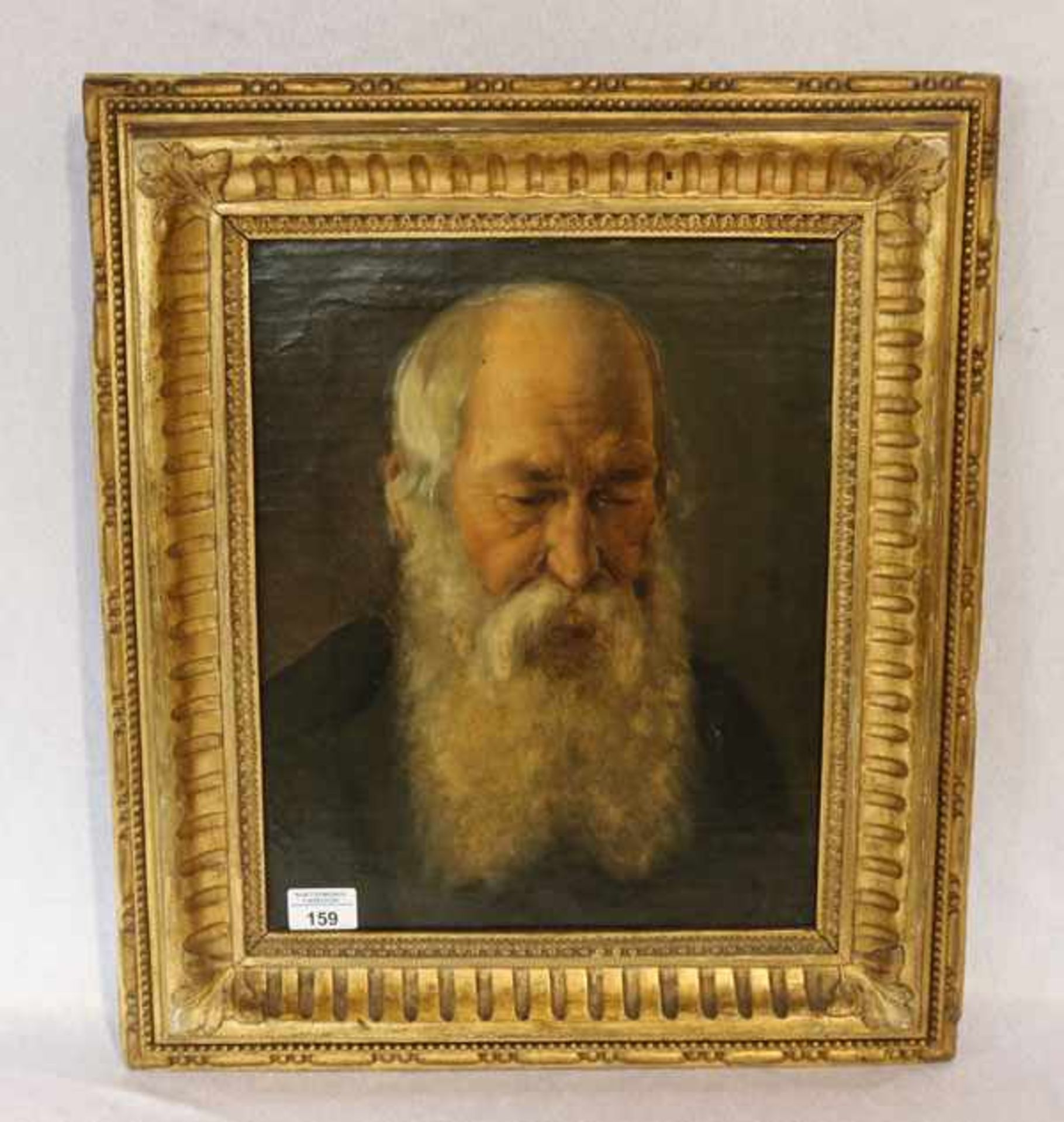 Gemälde ÖL/LW ' Herrenportrait', fein bemalt, gerahmt, Rahmen bestossen, incl. Rahmen 57 cm x 47 cm